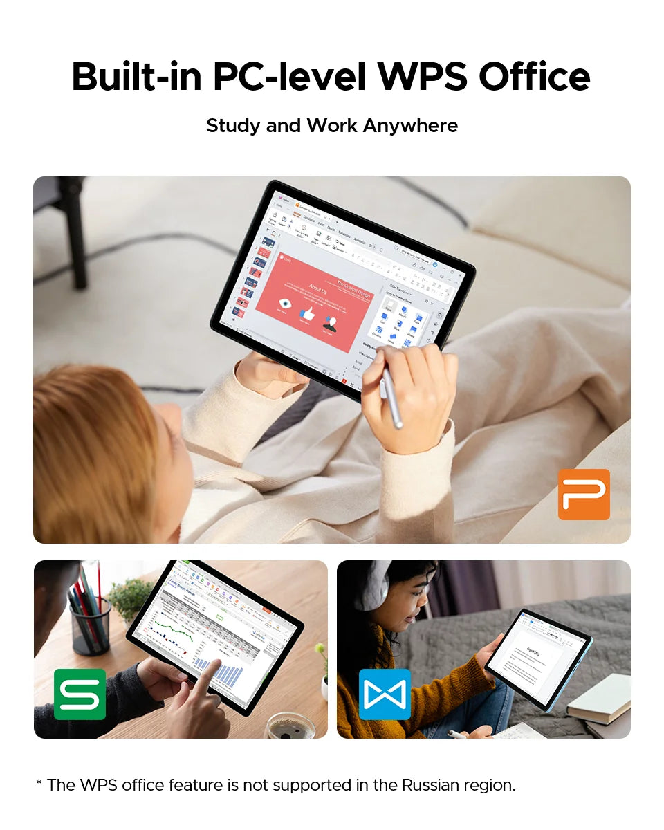 Doogee Tab A9 Pro+ Tablet Pc 11-Inch Android 15 30Gb Ram(6+24) 128Gb Rom 8580Mah Battery Widevine L1 Support Tablet Dual Speakers