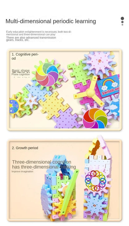 Electric Gears 3D Puzzle Model Building Kits Plastic Brick Blocks Educational Toys for Kids Children Gear Blocks Building Toys.