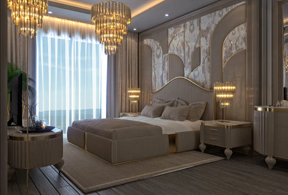 Großhandel Hotel Schlafzimmer Möbel Set Stoff Leder Fall Bett Holz King Doppel Lagerung Luxus Custom Kiefer Modern