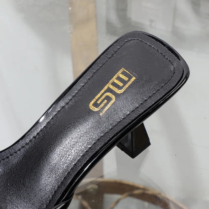 High heeled slippers 2025 Summer wear open-toed Women's sandals with thin heels 7CM Sexy red high heels Banquet shoes.