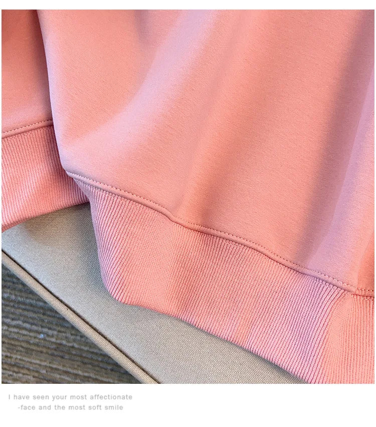 175 kg Übergröße Damen Büste 170 Frühling Winter Lose Rundhals Langarm Bedrucktes Sweatshirt Schwarz Rosa 5XL 6XL 7XL 8XL 9XL.