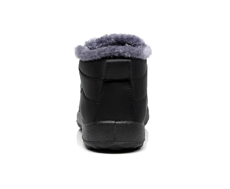 Snow Waterproof Boots Men Platform Shoes For Men Slip On Warm Fur Ankle Boots Men's Winter Shoes Plush Footwear Work Shoes.