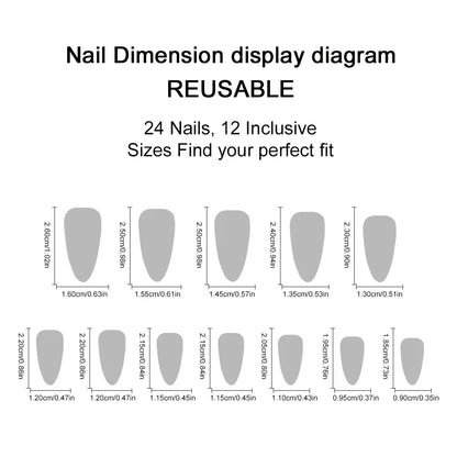 24pcs French White Press on Nails Gold plating Design Fashion False Nails Women Wearable European Spice Girls Fake Nail Tips.