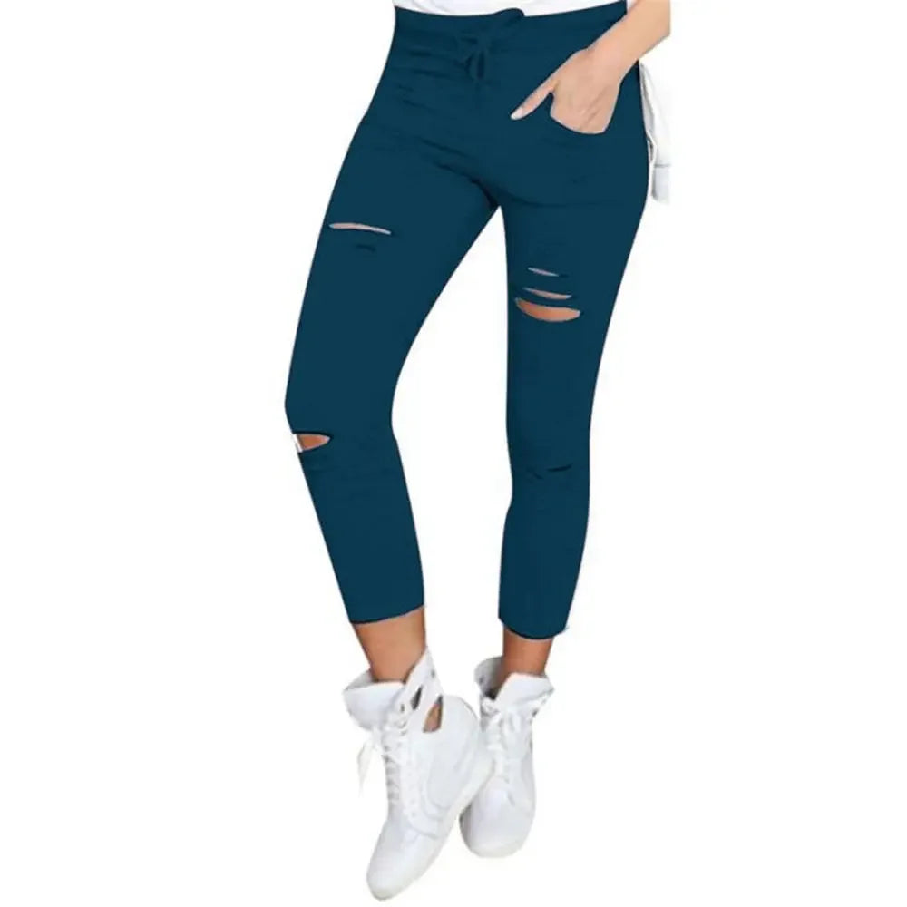 Zerrissene Jeans für Damen, große Größe, zerrissene Hose, Stretch-Bleistifthose, Leggings, Damenjeans, Damenjeans.