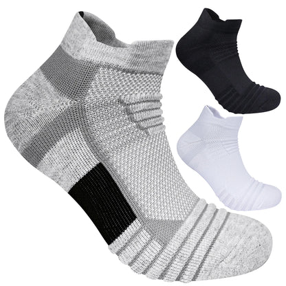 3 Pairs Mesh Sports Terry Socks Cushioned Moisture-managing And Durable Reduces Foot For Running Hiking Cycling Baskateball.