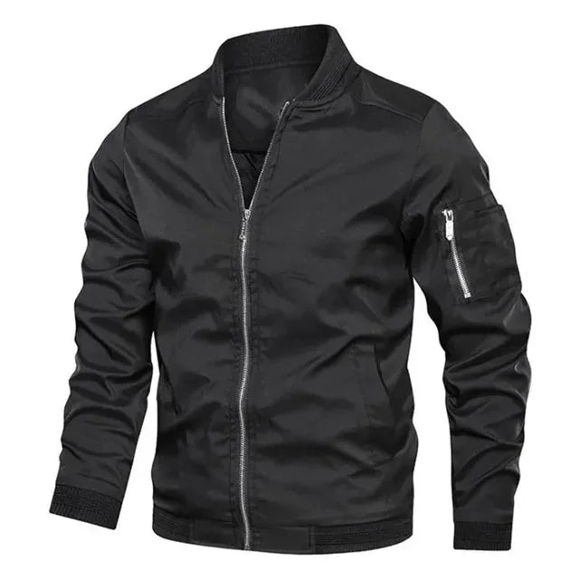 Spring Autumn Men's Bomber Jacket Casual Lightweight Jacket For Men Sports Windbreaker Zip Up Coat with Pockets Clothing.