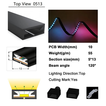 LED Silicone Tube Flexible Neon Soft Lights For SK6812 WS2812B WS2811 DIY Christmas Holiday Decoration Strip Light Tape Rope