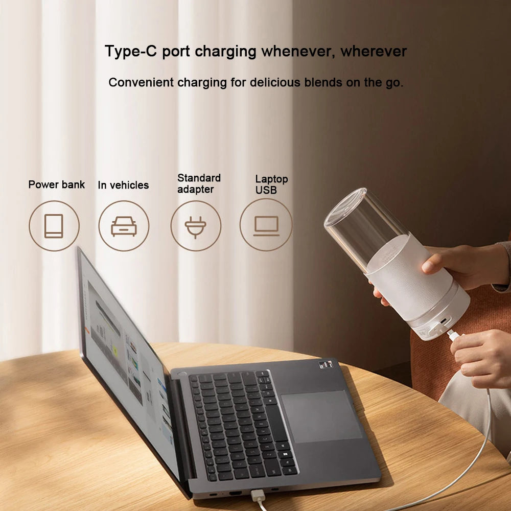 XIAOMI MIJIA Portable Blender,Makes 12 Cups Full Charge,Wireless and Portable,300ML Capacity Mixer Cup Juicer Machine,19,500rpm.