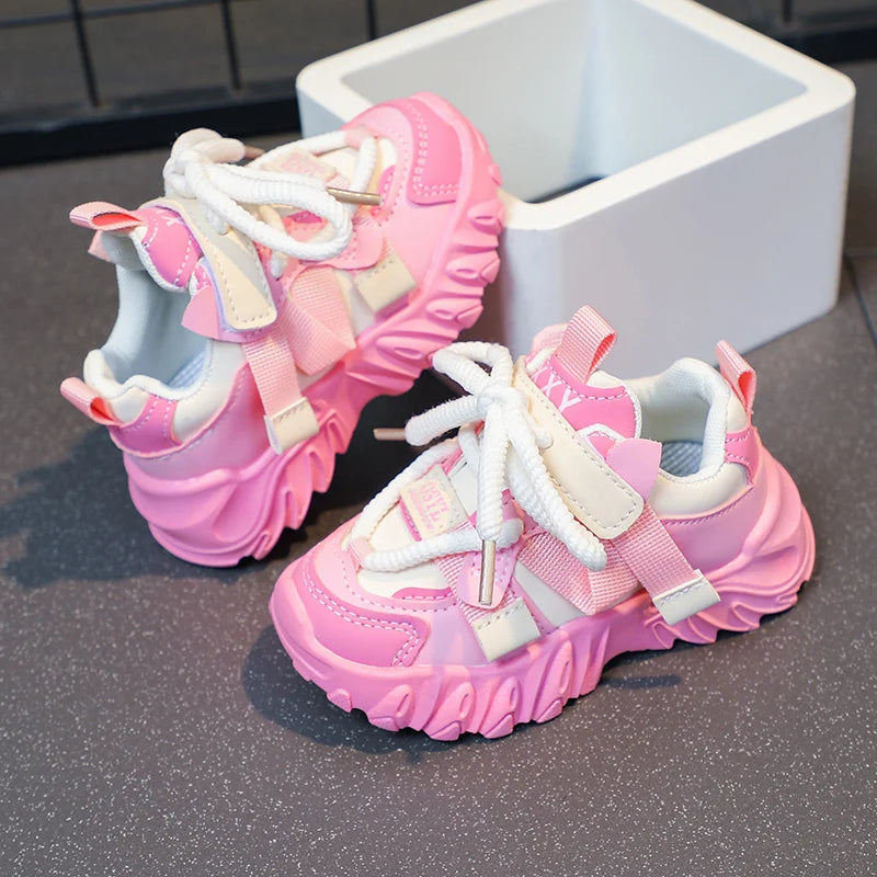 Kids Sport Chunky Shoes Mesh Breathable Casual Girls Sneakers children boy Shoes.