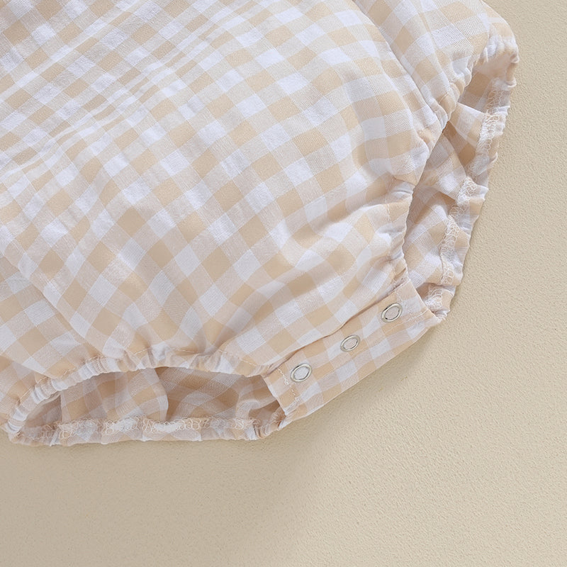 Tregren 0-24M Neugeborene Baby Mädchen Jungen Sommer Bodys Ärmel Plaid Gestreiften Muster Druck Overalls Säuglingsspiel Outfits.