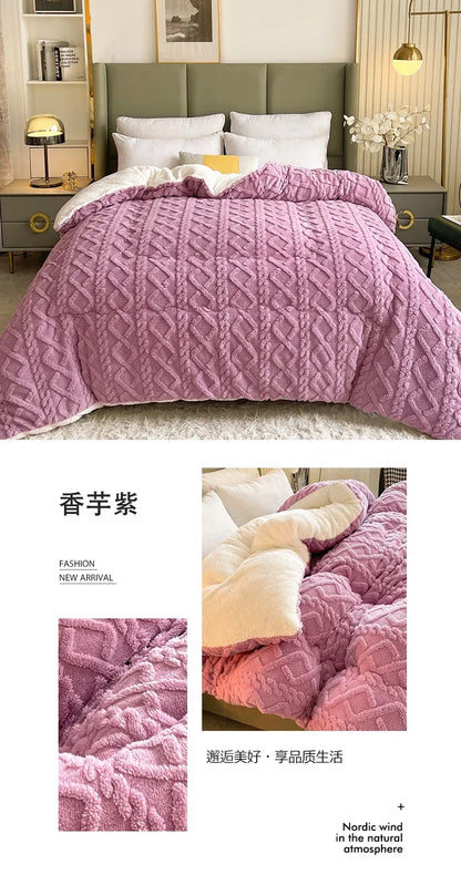 New Super Thick Winter Warm Blanket for Bed Artificial Lamb Cashmere Weighted Blankets Soft Comfortable Warmth Quilt Comforter