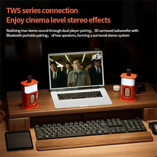 Bluetooth Speaker K08 LED Flashing Soundbar Portable Outdoor Indoor Subwoofer Loudspeaker Support TF Card FM Radio Waterproof.