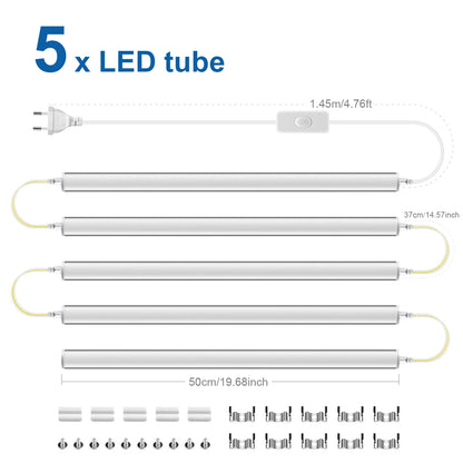 1.64FT T5 Light Bulbs Tube led 220V 110V 230V 50CM with Switch Power Cord Bar Lamp Kitchen Ceiling Home Decoration ampolleta led.