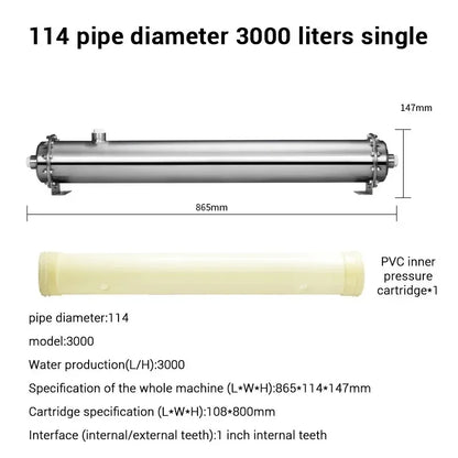 DIVEDEER 600L~3000L household water filter PVDF ultrafiltration purifier with washable pipe type direct drinking water kitchen