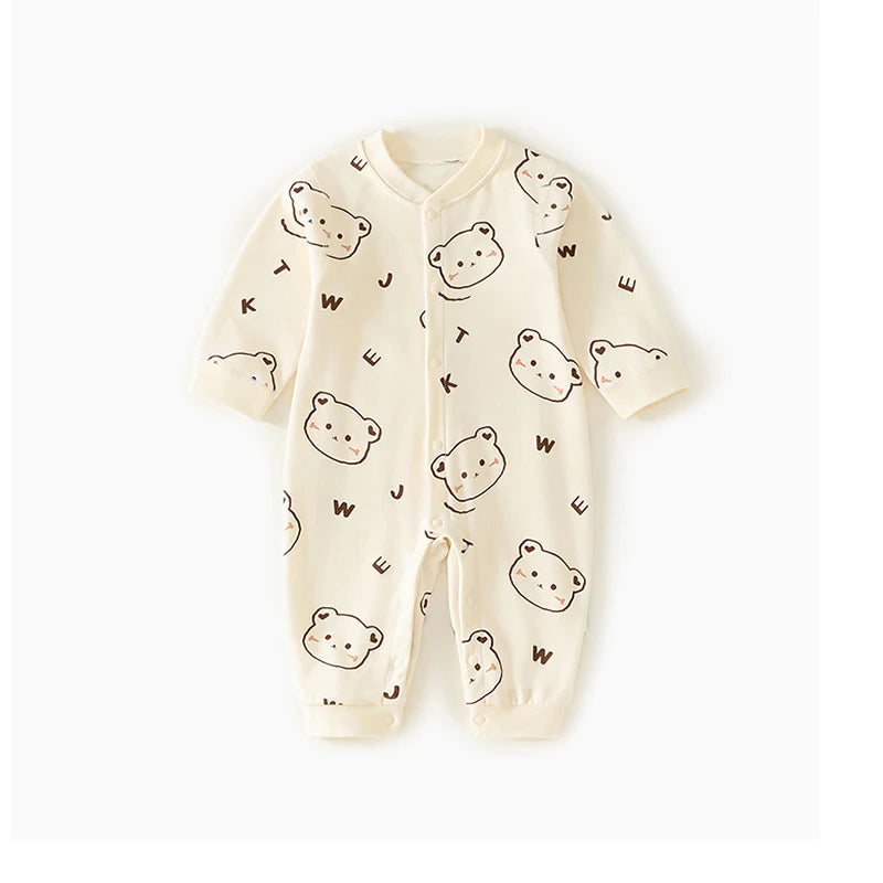 0-2Y Reine Baumwolle Langarm Neugeborenen Baby Strampler Haut-freundliche Einteilige Windel Overall Unterwäsche Infant Cartoon Homewear.
