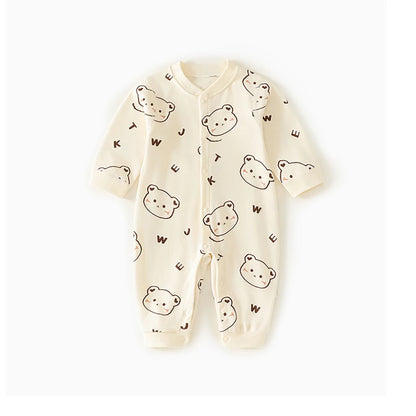 0-2Y Reine Baumwolle Langarm Neugeborenen Baby Strampler Haut-freundliche Einteilige Windel Overall Unterwäsche Infant Cartoon Homewear.