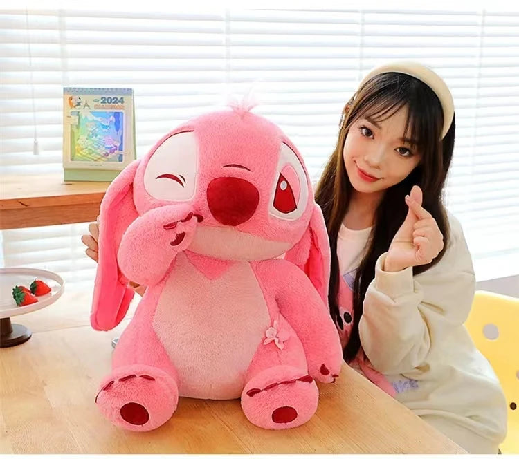 30-90CM New Disney Lilo & Stitch Sakura Doll Cartoon Angel Plush Toy Cute Anime Soft Stuffed Kawaii Children's Birthday Gift.