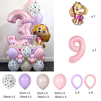 PAW Patrol Folienballons Digitale rosa Zahlenballons PAW Patrol Geburtstag Babyparty Party Dekoration Geschenk Chase Skye.