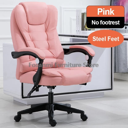 Dicker Boss-Bürostuhl mit hoher Rückenlehne und Armlehnen, Leder-Computer-Drehstuhl, ergonomische Liege-Gamer-Schreibtischstühle für Zuhause