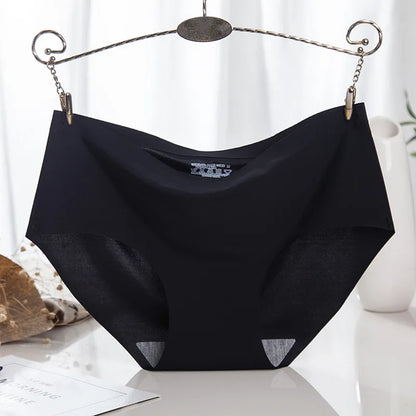 4PCS/Set Plus Size Women's Panties Solid Seamless Underwear Comfortable Breathable Ice Silk Sexy Lingerie Intimates Underpants.