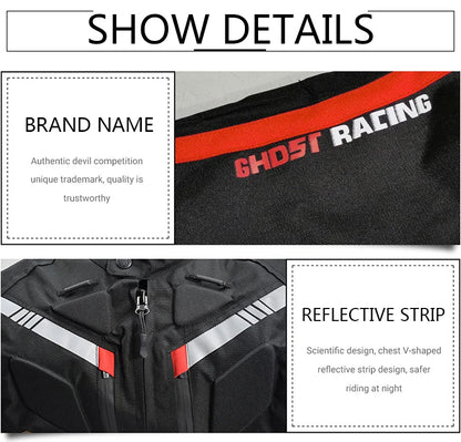 GHOST RACING Motorcycle Racing Jacket Man Waterproof Dirt Bike Pants Set With Protection Racing Suit Motocross Jacket Motor Suit.