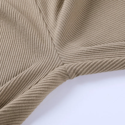 Beige Ribbed Knit Leggings Women High Waist Cotton Fitness Basic Pants Casual Spring New All-Match Female Skinny Leggings