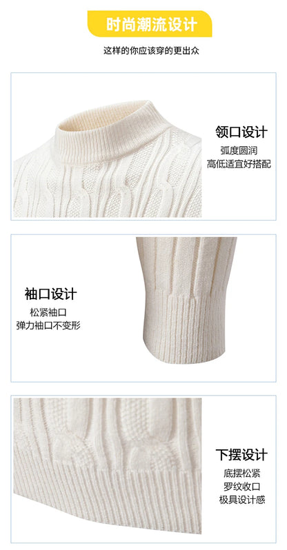 2023 Autumn  and Winter New Sweaters Warm Fit Knitted Sweaters Solid Color Casual Pullover Multiple Styles Sweater Men.