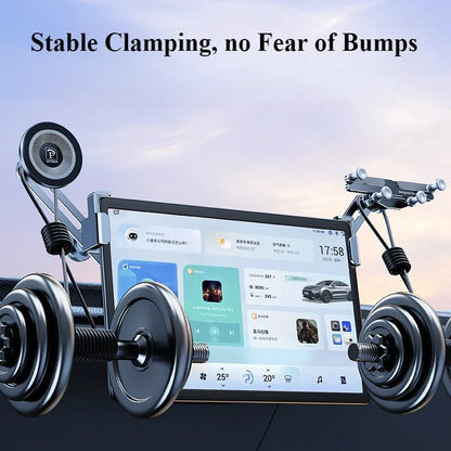 Oatsbasf Dual-position Car Screen Phone Holder Stand Metal Aluminum Adjustable for Tesla Model 3 Highland Y Car Accessories.