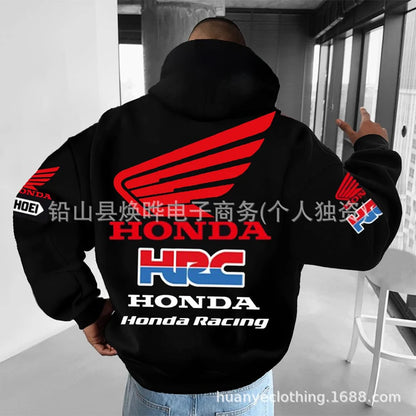 Motorcycle Enthusiast Hoodie Men Women Autumn/Winter Long Sleeved Pullover Motorcycle Honda Printed Sports And Leisure Jacket.