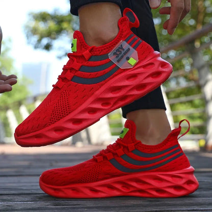 Men's Summer Breathable Mesh Shoes Lightweight Non Slip Knit Running Sneakers Trendy Aesthetic Focused Jogging Basketball Shoes.