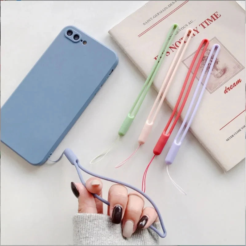 Silicone Wrist Straps Mobile Phone Strap Charms Cute Lanyards for Iphone Strap Camera Keys Cord Lanyard Key Chains Hanging Rope.