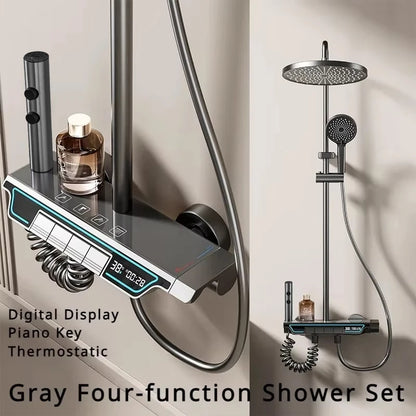 Bathroom Shower System LED Light Shower System Digital Display Shower Faucet included bathroom accessories