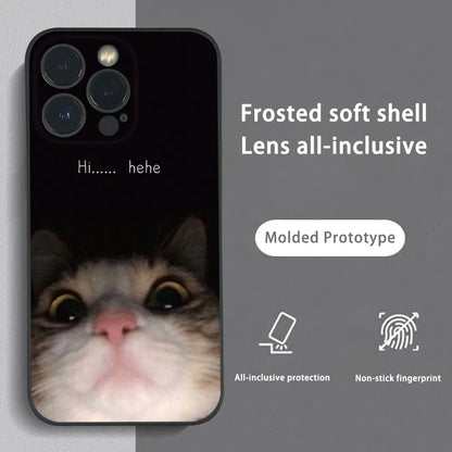 Pet Cat Funny memes Phone Case For iPhone 16 15 14 13 Pro Max Plus Mini Frosted Soft Shell Funda.