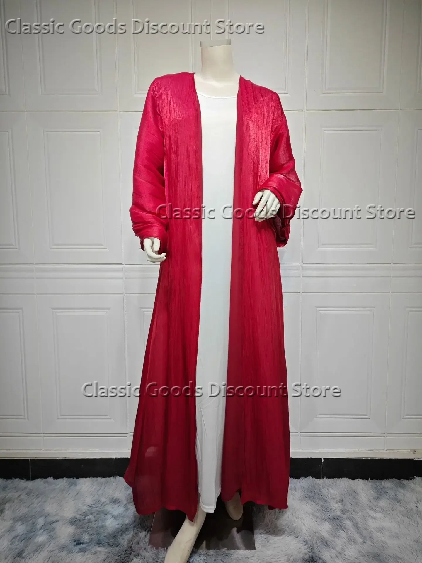 2025 Ramadan Satin muslimischen bescheidenen Kleid arabische Frauen öffnen Abaya Dubai islamische Langarm Cardigan Kleidung Truthahn schlichte Robe