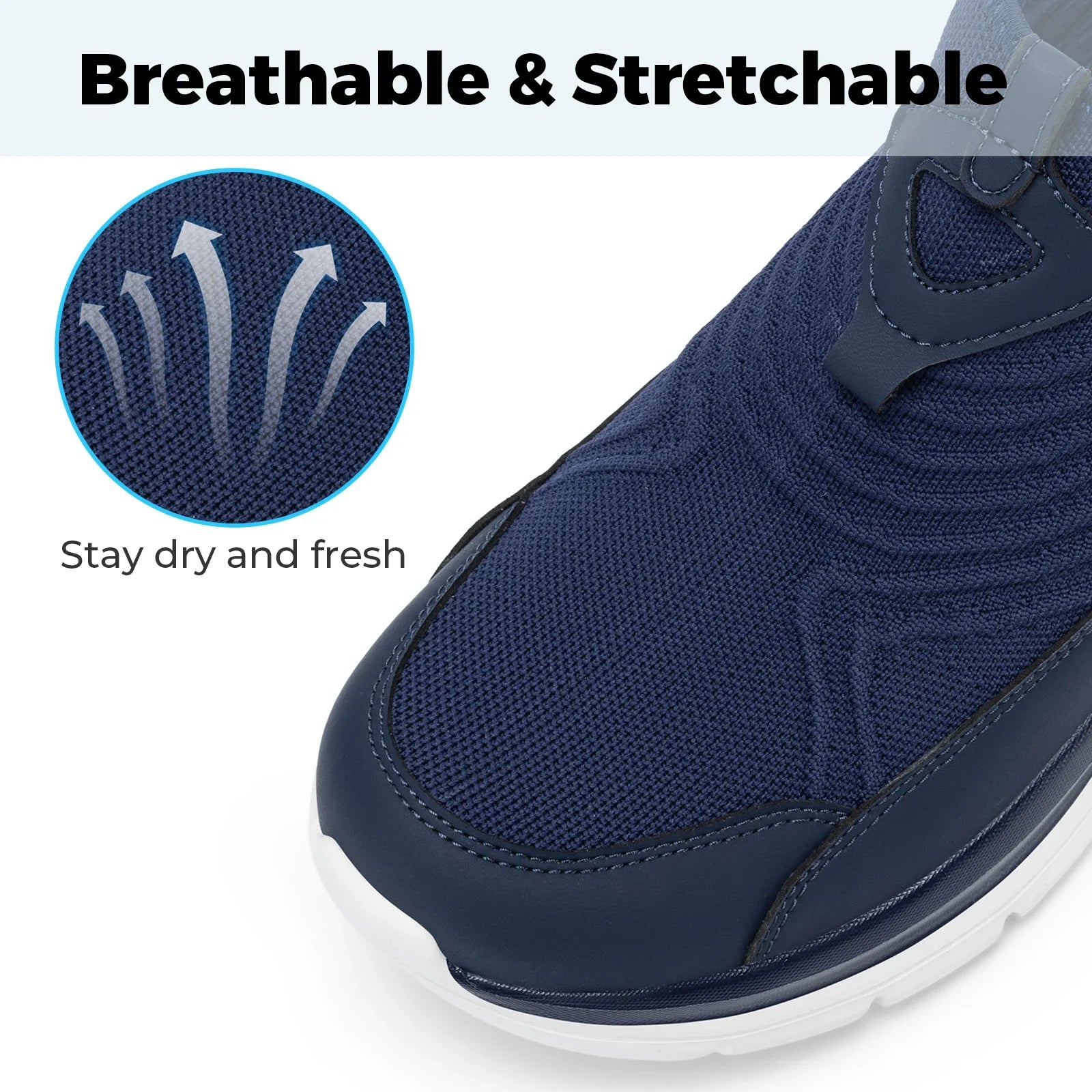 Fitville Wide Men'S Slip-On Running Shoes Lightweight Breathable Outdoor Casual Sports Walking Shoes Sneakers For Swollen Feet.