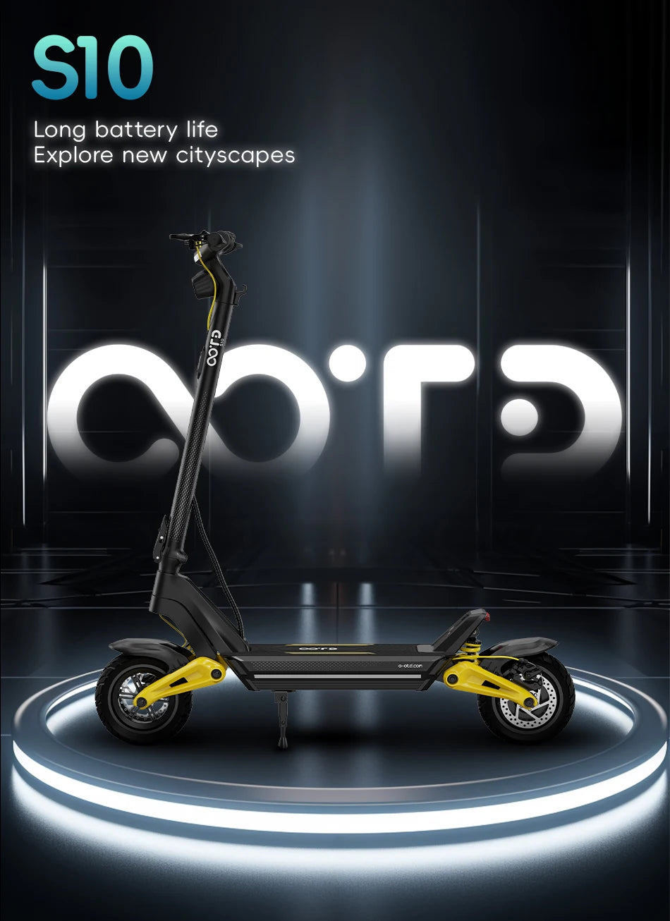 OOTD S10 Off-road Escooter 1400W Motor 48V20Ah Battery Adult E-Scooter 10-inch Tire City Commuting Electric Scooter.