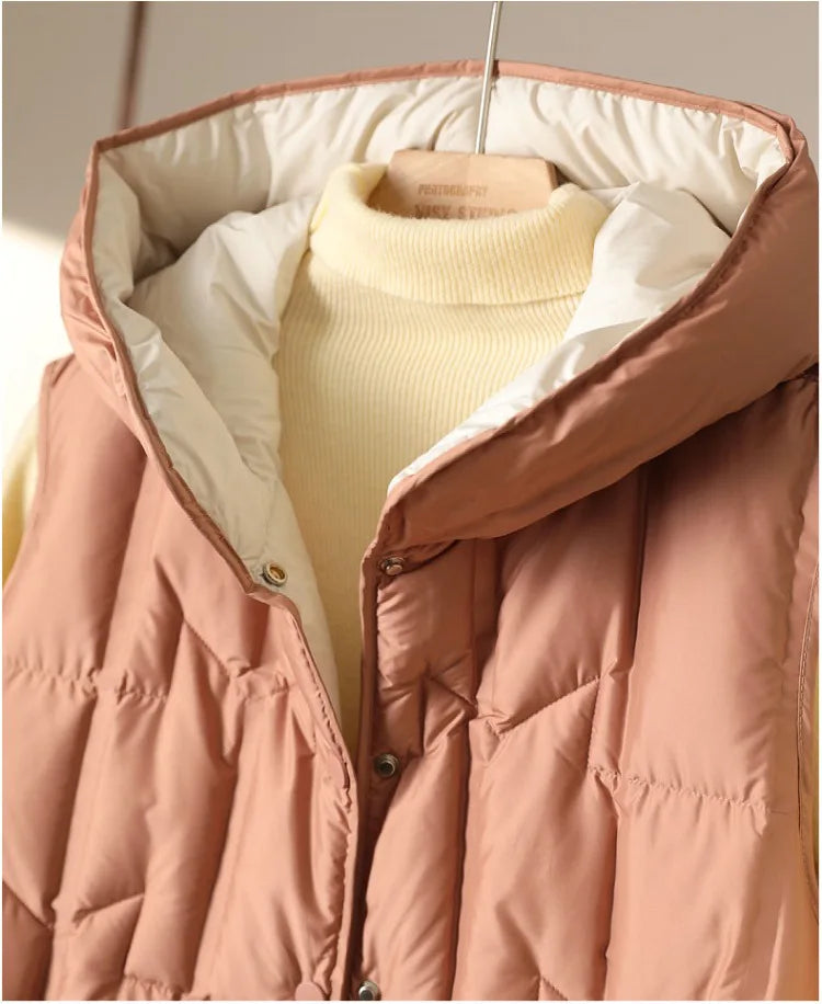 Weiblich 90% weiße Ente Daunen ultraleichte ärmellose Daunen weste 2023 neue Herbst/Winter Mode Kapuze Basics Frauen warme Weste Mantel.