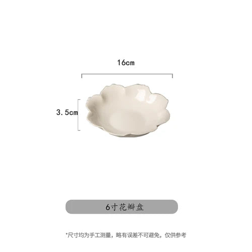 color petal household ceramic dish hotel restaurant tableware.