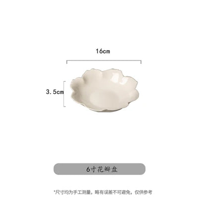 color petal household ceramic dish hotel restaurant tableware.