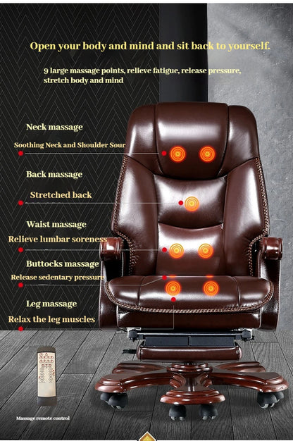 Bürostuhl mit Lederrad, unterstützt Design, Relax, moderner Massagesessel, Chaiselongue, mobil, bequem, luxuriös, Silla Oficina, Büromöbel