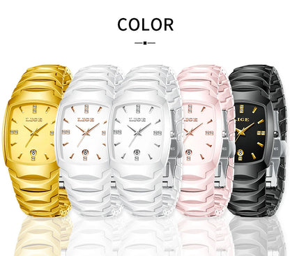 LIGE Fashion Luxury Woman Watch Simple Elegant Stainless Steel Casual Quartz Watches for Women Calendar Ladies Romantic Gift New.