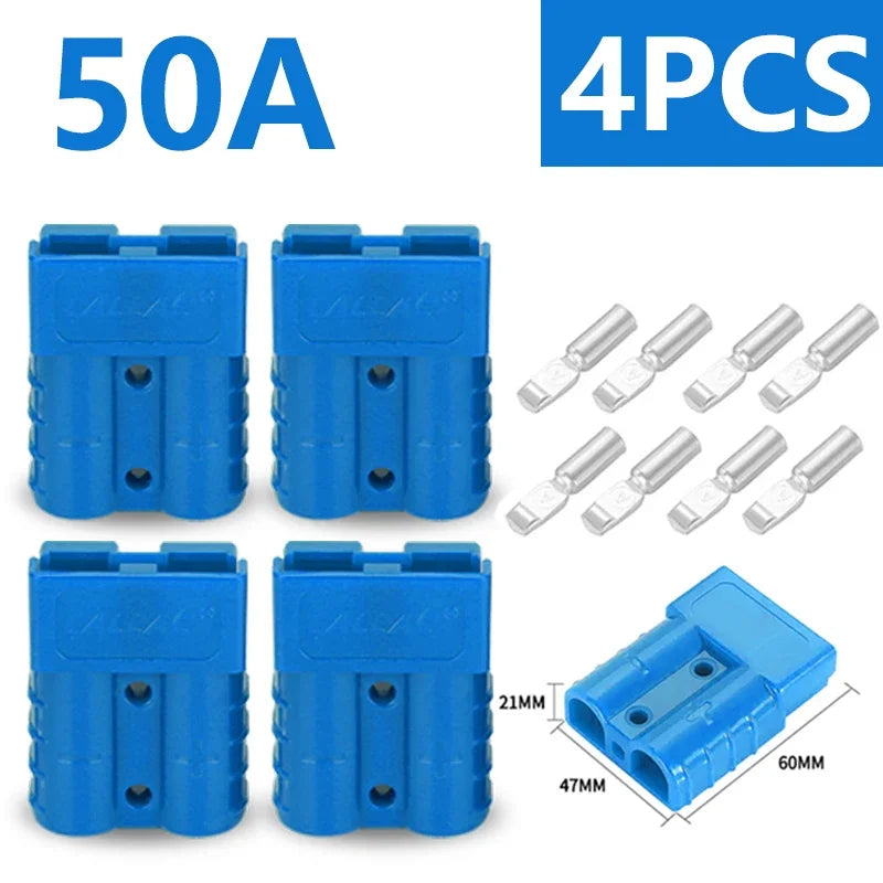 4Pcs Anderson Plug 50A/120A Power 2 Pin Battery Connector Charging Plug  Anderson Connector.
