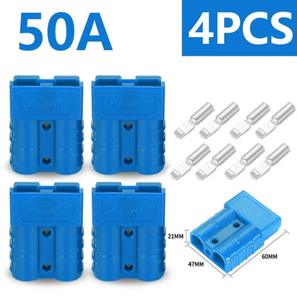 4Pcs Anderson Plug 50A/120A Power 2 Pin Battery Connector Charging Plug  Anderson Connector.