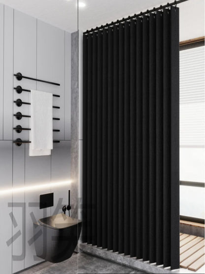 Hochgewichtiger, leinenähnlicher, gefalteter Badvorhang, Heimdekoration, Vorhang, Badezimmervorhang, Küchenschrankvorhang, kommt mit passenden Haken