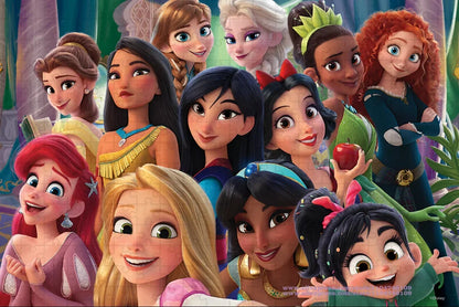 Disney Princess Puzzle Elsa Ariel Snow White Jigsaw Puzzles for Girl Children's Educational Toys Diy Gift108/200/300/500/1000Pcs