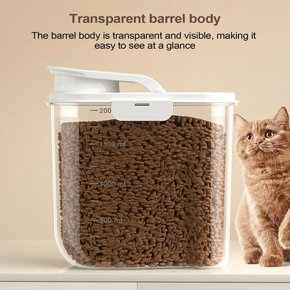 2L Pet Food Container Airtight Pet Food Storage Containers Canister with Lid for Sugar Rice Cereal Nut Pasta Snack Organizer.