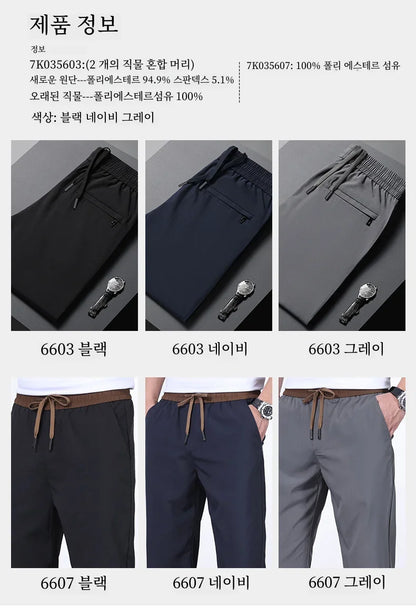 Schnell trocknende Herrenhose, Kordelzug, elastische Taille, Freizeithose, lockere gerade Hose, Sommermode, trendig.