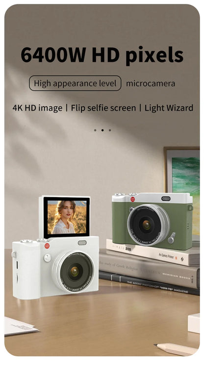 CCD Retro Video Recorder 4K Digital Camera 2.4 Inch 16X Digital Zoom 180° Flip Screen Selfile Compact Digital Photography Camera.