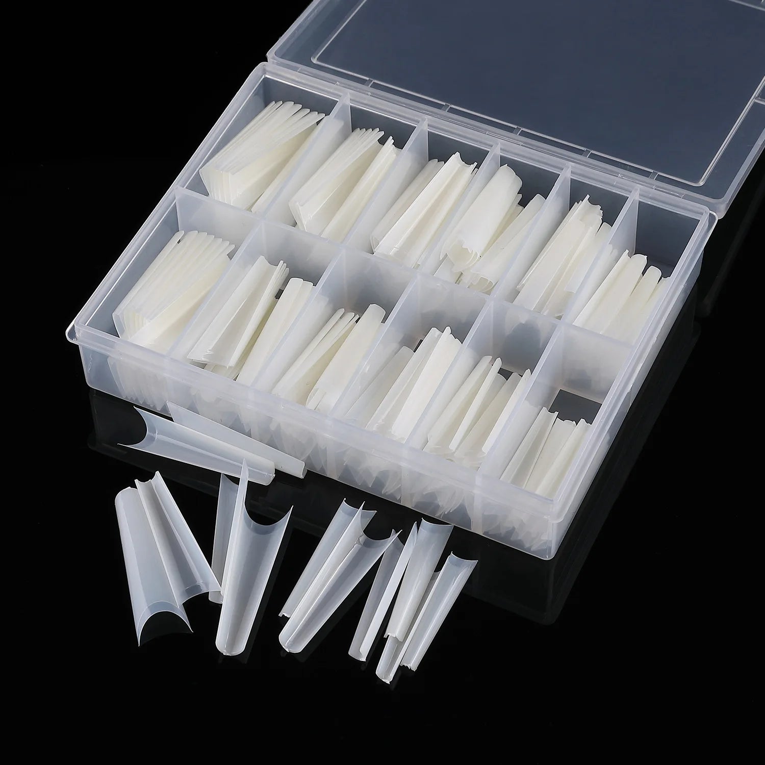 240PCS/Box False Nail Tips Square Straight Extra Long Half Cover Nails Artificial Acrylic False Nail Tips Press On Manicure Tool.