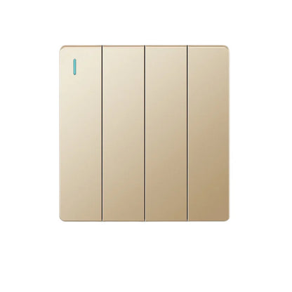 UK Standard 13A Gold USB Stecker Wandsteckdose Lichtschalter, 220V Universal 6-Loch-Doppelsteckdose mit 2,1A USB-Ladeanschluss